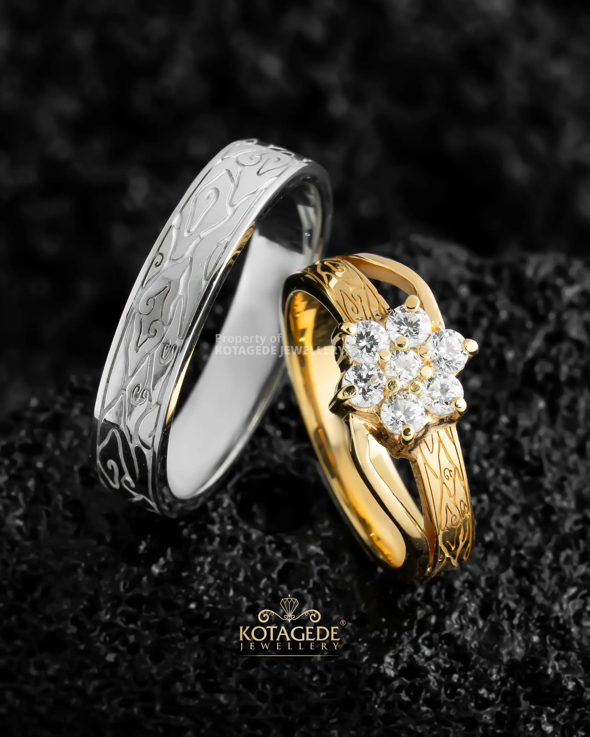 Cincin Nikah Nusantara Series Motif Jawa Batik Megamendung Kotagede Jewellery