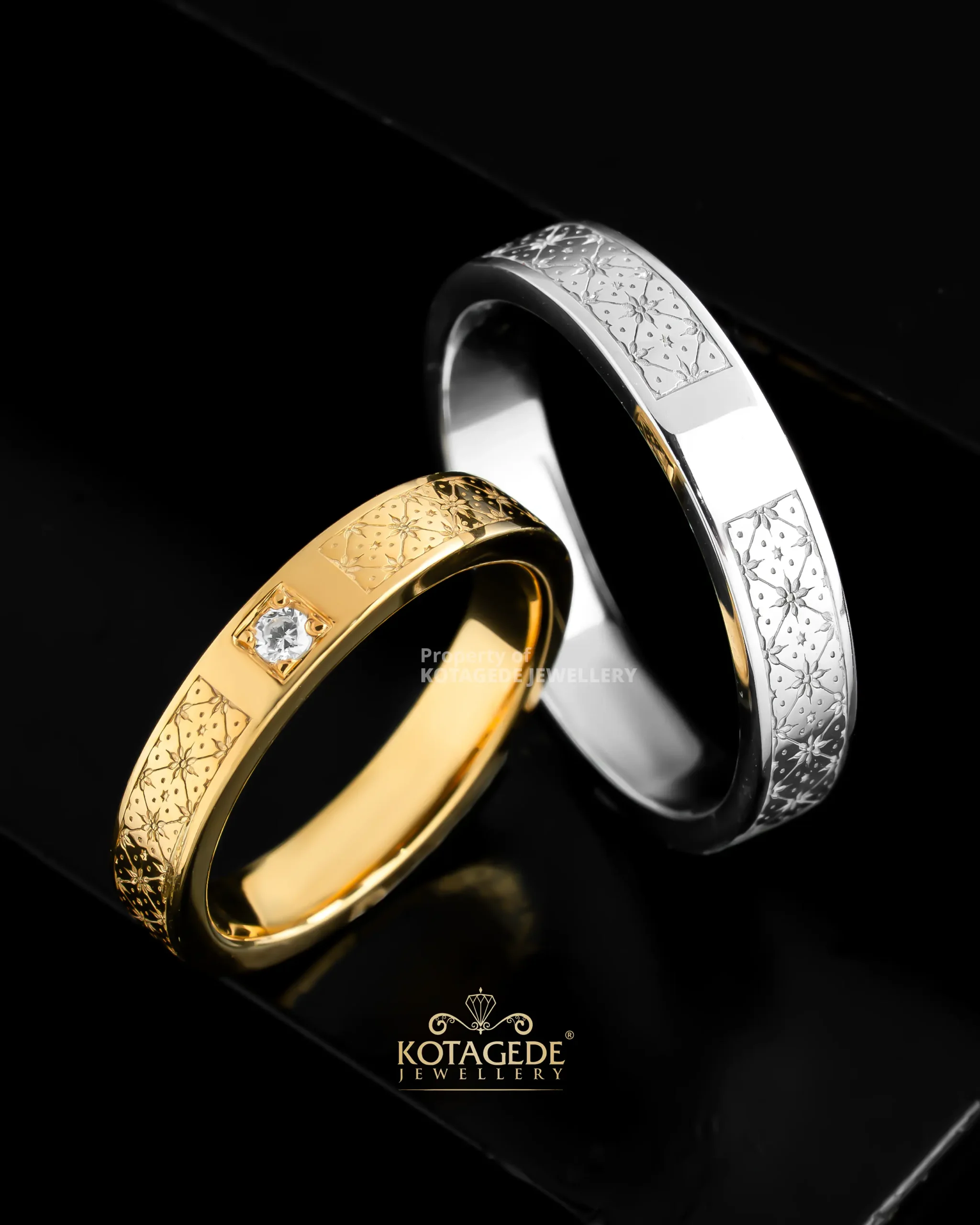 Cincin Nikah Nusantara Series Motif Jawa Batik Truntum Kotagede Jewellery