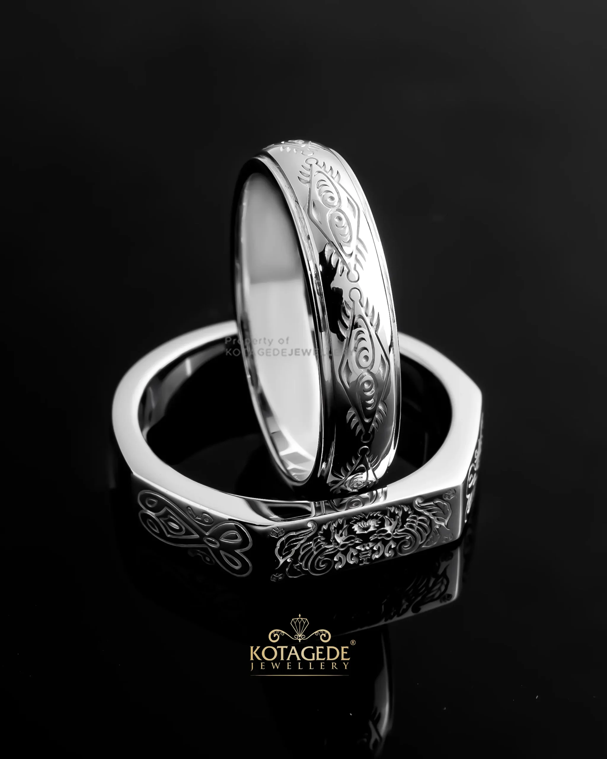 Cincin Nikah Nusantara Series Motif Papua Cenderawasih Kotagede Jewellery