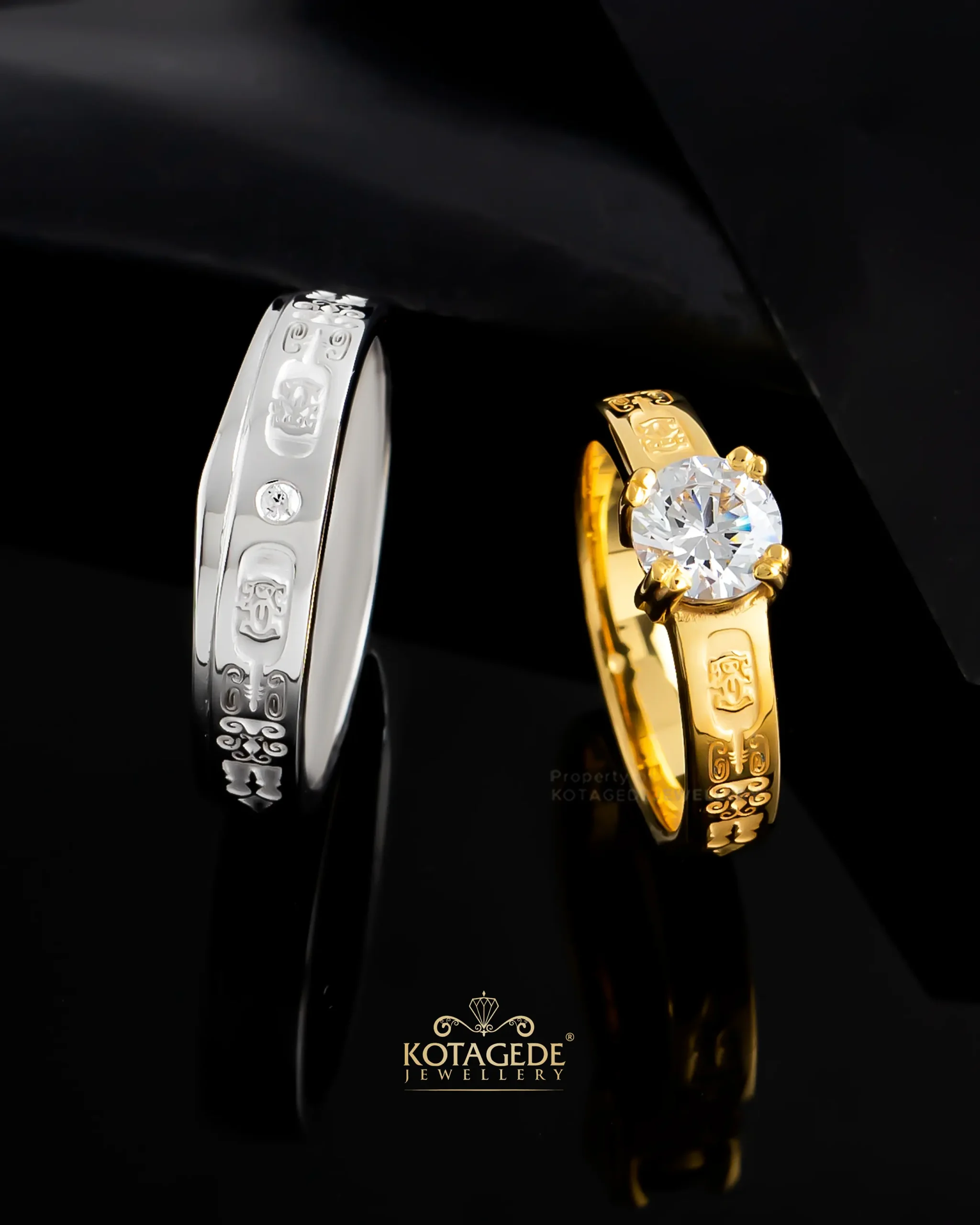 Cincin Nikah Nusantara Series Motif Papua Kamoro Kotagede Jewellery