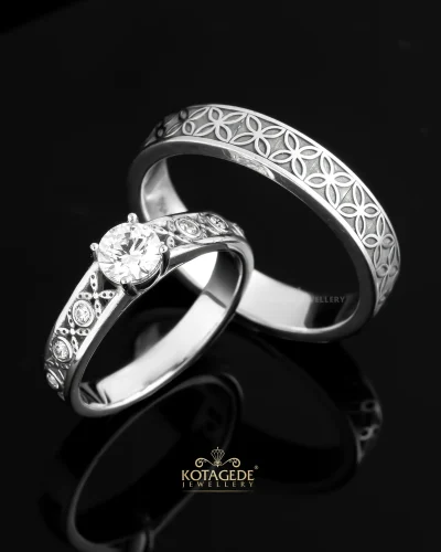 Cincin Nikah Nusantara Series Motif Jawa Batik Kawung Kotagede Jewellery