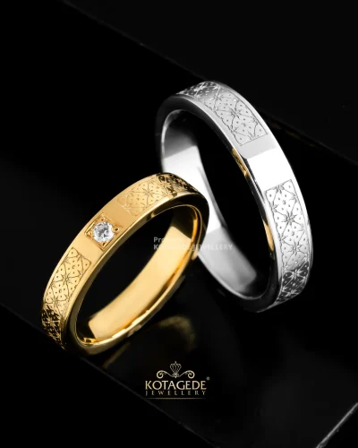 Cincin Nikah Nusantara Series Motif Jawa Batik Truntum Kotagede Jewellery