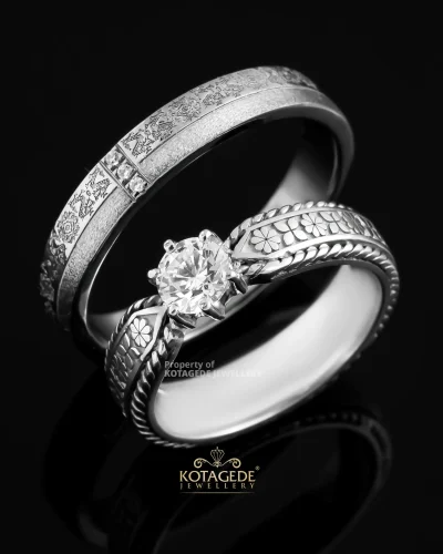 Cincin Nikah Nusantara Series Motif Sumatra Bunga Melur